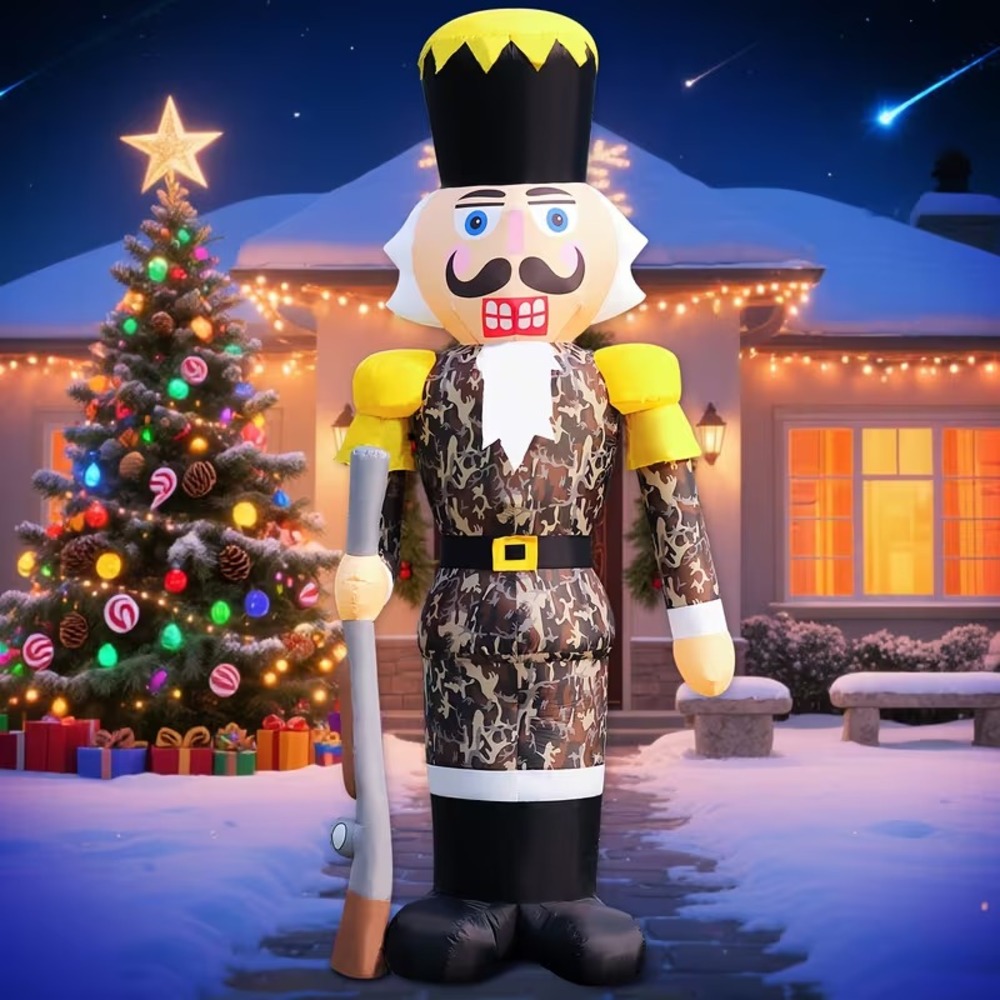 12FT Giant Christmas Inflatable Nutcracker Decoration Outdoor Soldier Military